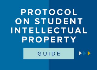 Illustration saying protocol on student intellectual property guide