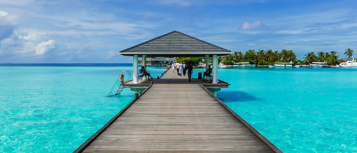 Hut in the middle of the ocean