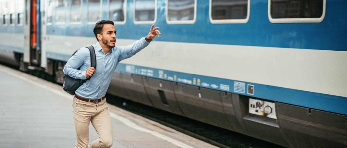 Man running for train