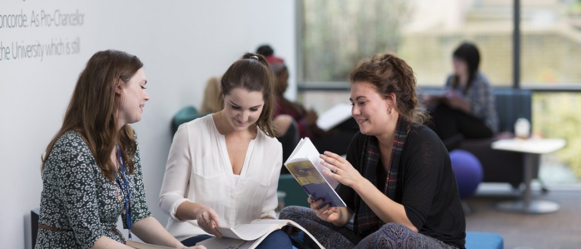 PG students working in the library
