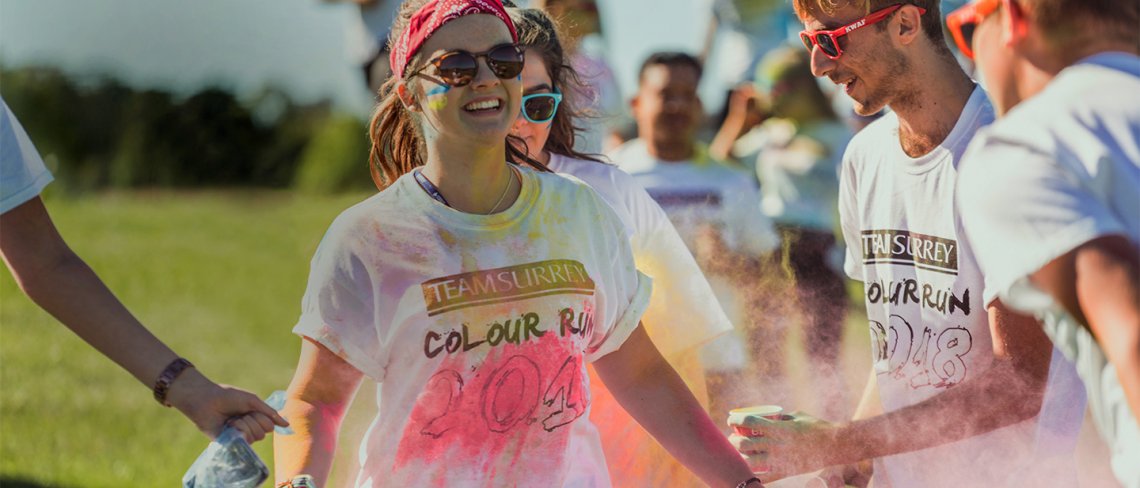 Students at the colour run event
