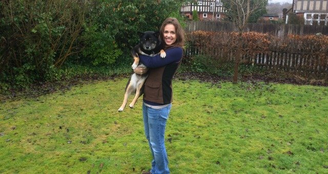 Laurel Collishe with a dog