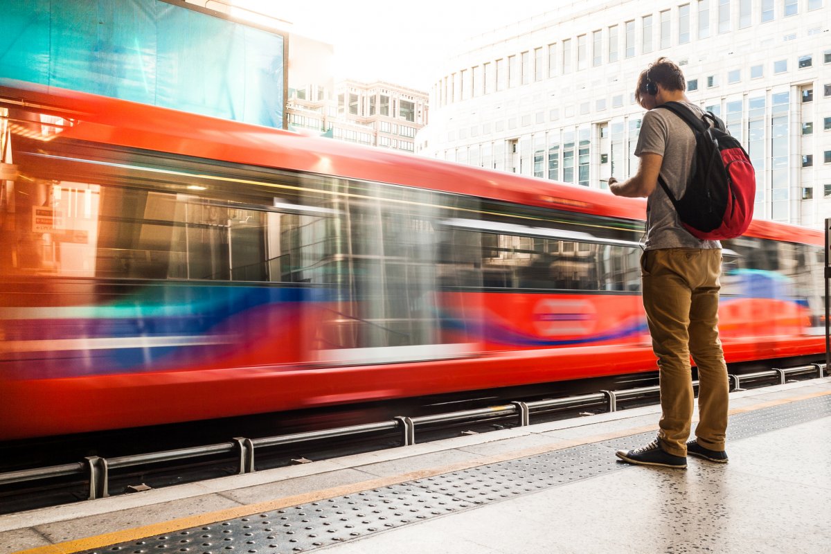 Person waiting for a train