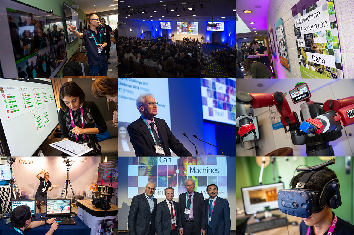 Montage of images for the CVSSP can machines think? event