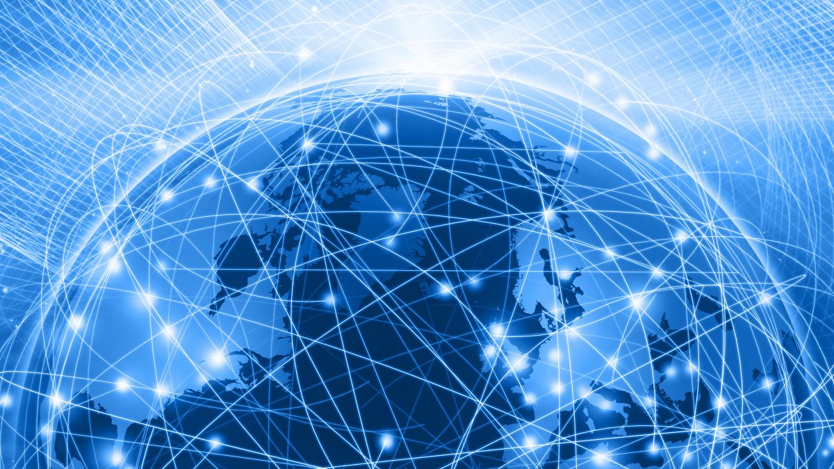 World with connecting lines