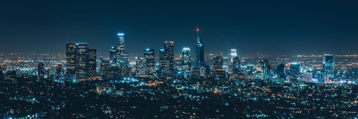 City skyline at night
