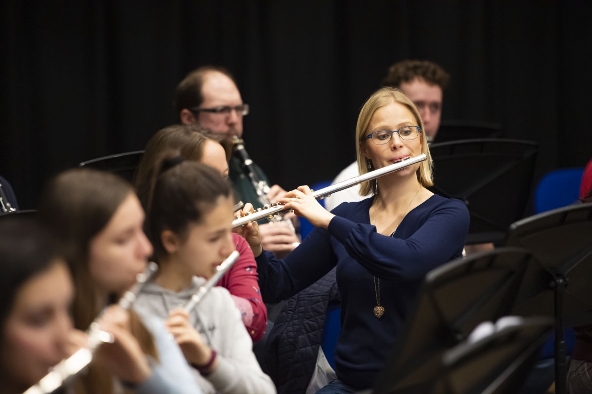 Players rehearse Tchaikovsky's Symphony Number 6