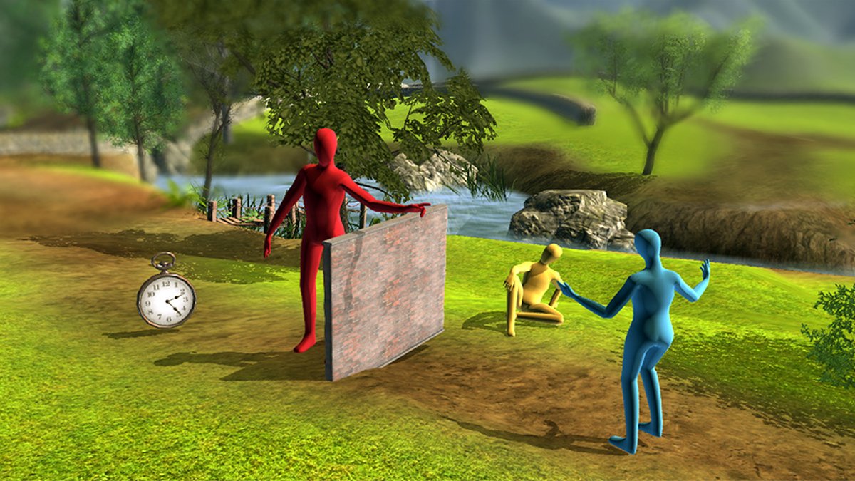Avatars on a screen in a virtual reality world