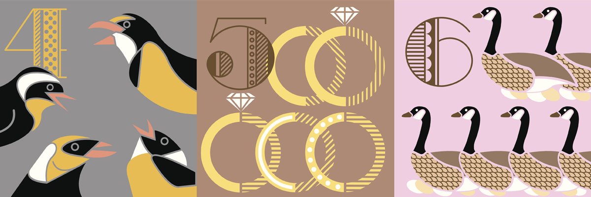 Four calling birds, five gold rings and six geese a-laying