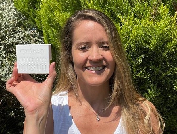 Jennifer Mason holding sensor