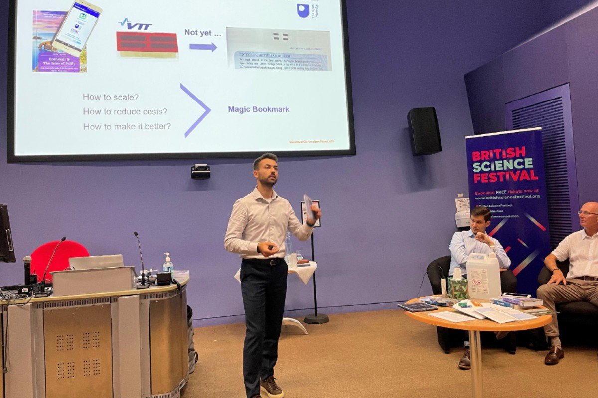 Next generation paper markets being presented by team member
