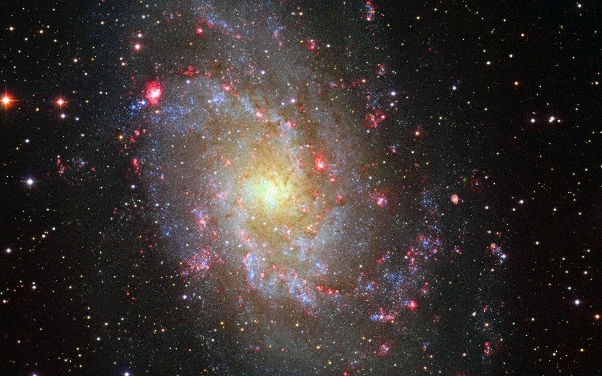 The swirling light of a galaxy