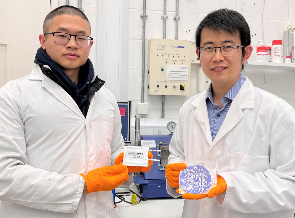 New lithium-CO2 batteries are being manufactured at Surrey, with ...