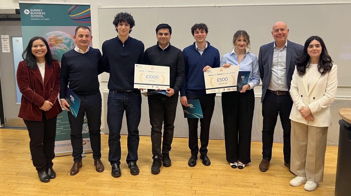 Winners of University of Surrey's Data Impact Challenge, March 2026