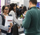 Student at a careers fair