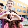 Three happy students