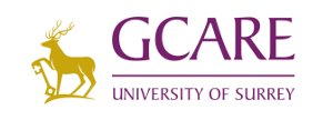 GCARE acronym logo purple on white background