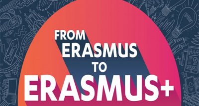 This is a logo stating from Erasmus to Erasmus+
