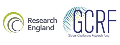 Research England and GCRF logos