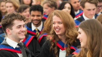 Students at a degree ceremony