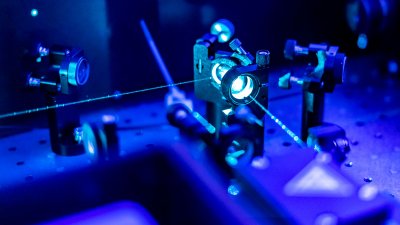 Blue lasers in a lab