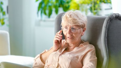 Elderly lady on telephone
