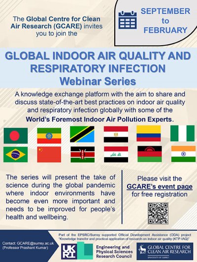 Global indoor air quality and respiratory infection webinar series flyer