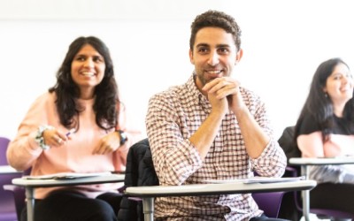 Students learning in a classroom