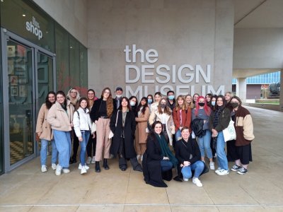media & communications students and staff outside Design Museum