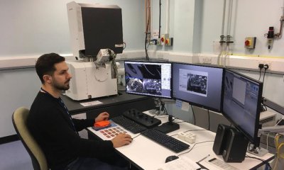 Student using the Thermo Fisher Scientific Apreo SEM
