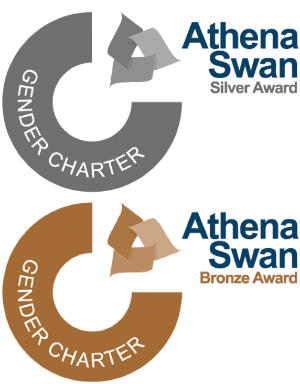 Athena SWAN silver award logo and Athena SWAN bronze award logo