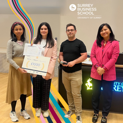 Surrey Business School's Data to Impact Challenge winner Bhima Ramkhelawon