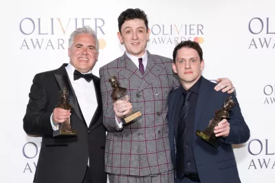 3. Darren Clark, John Dalgleish and Jethro Compton with their Olivier Awards for Benjamin Button, April 2025