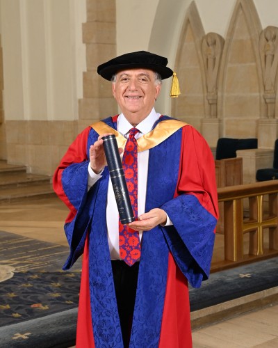 Robert in his honorary graduation robes