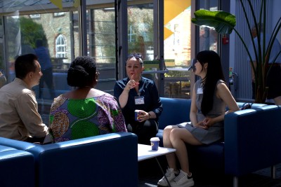 Break-out shot of group of MBA students
