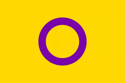 Intersex Flag, yellow background with purple circle