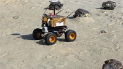 Robotic vehicle driving on sand