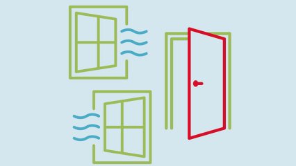 Open windows and door illustration