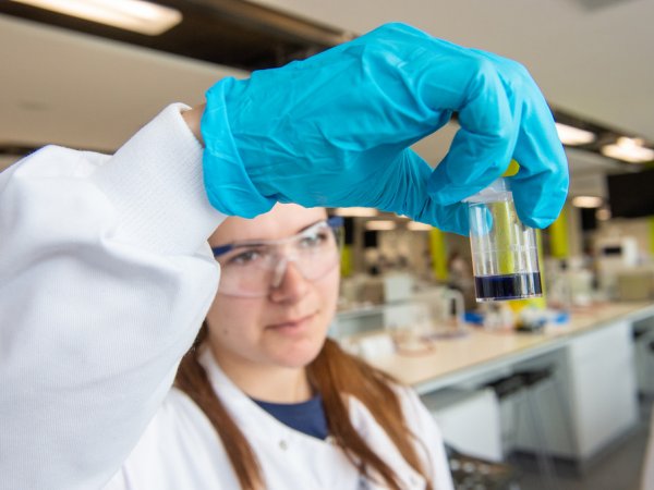 Student in lab
