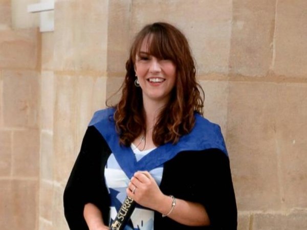 female midwifery student graduating