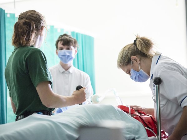 Paramedic and nursing students in Surrey Clinical Simulation Centre