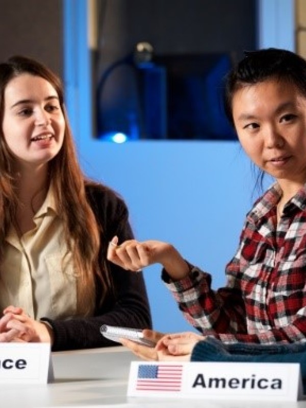 Translation students talking