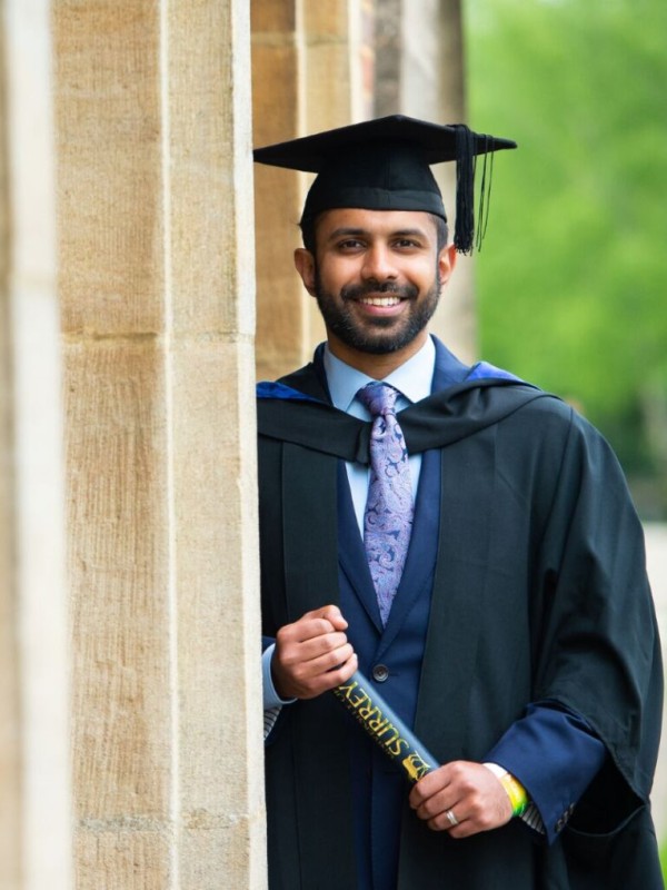 Postgraduate student on graduation day