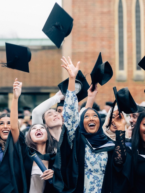 Graduates on graduation day