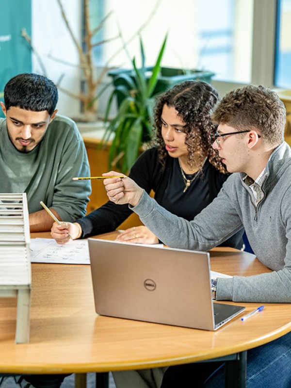 Civil engineering students in classroom