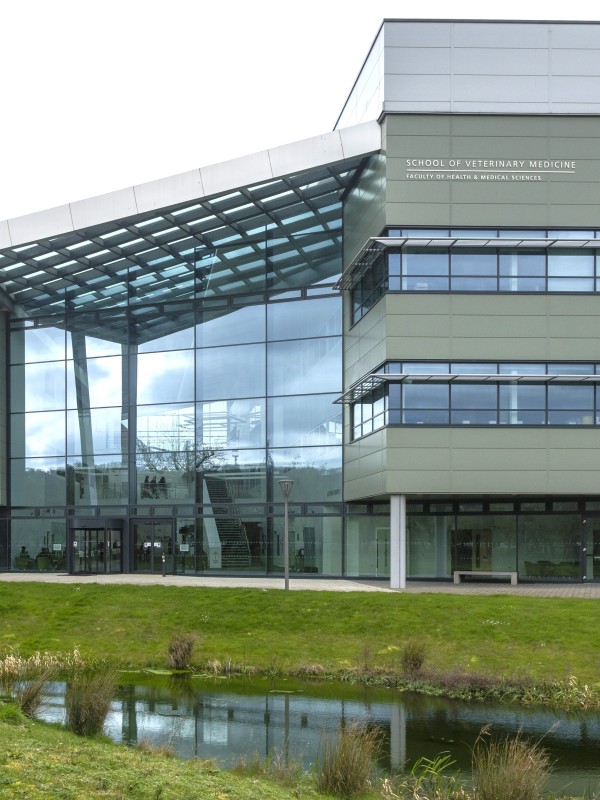 The main building of Surrey's School of Veterinary Medicine.