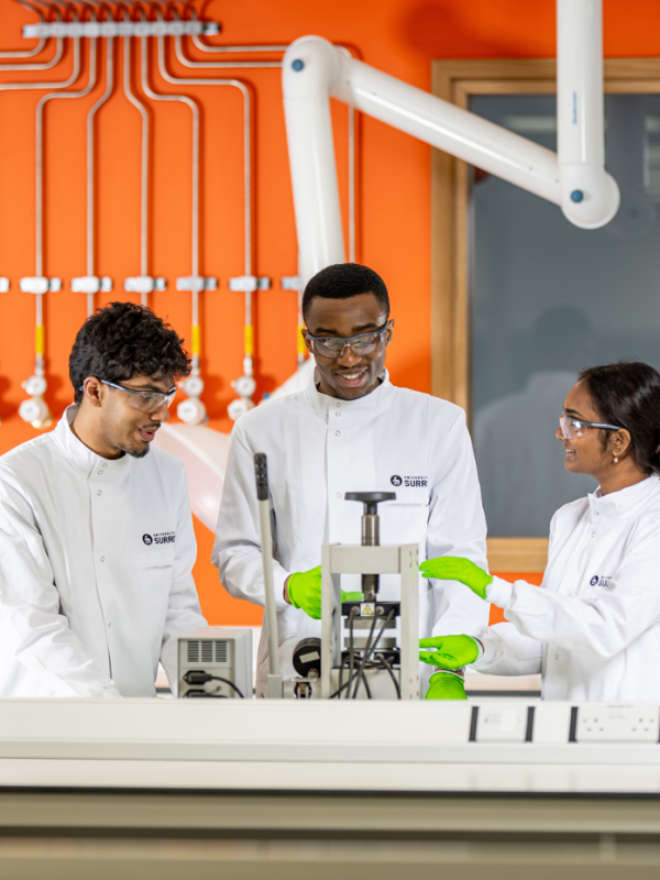 Students work together in a Chemistry lab