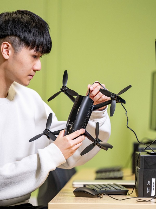 Student in Ada Lovelace computer lab