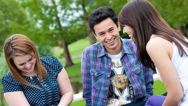 Students outside in campus