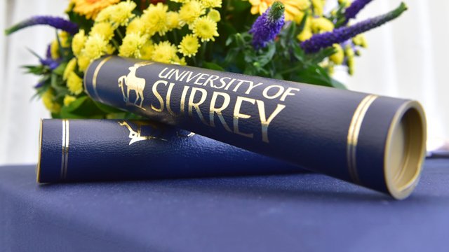 Tubes with University of Surrey written on them